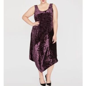 NEW Rachel Roy Kelsie Asymmetrical Hem Velvet Dress Size 1X